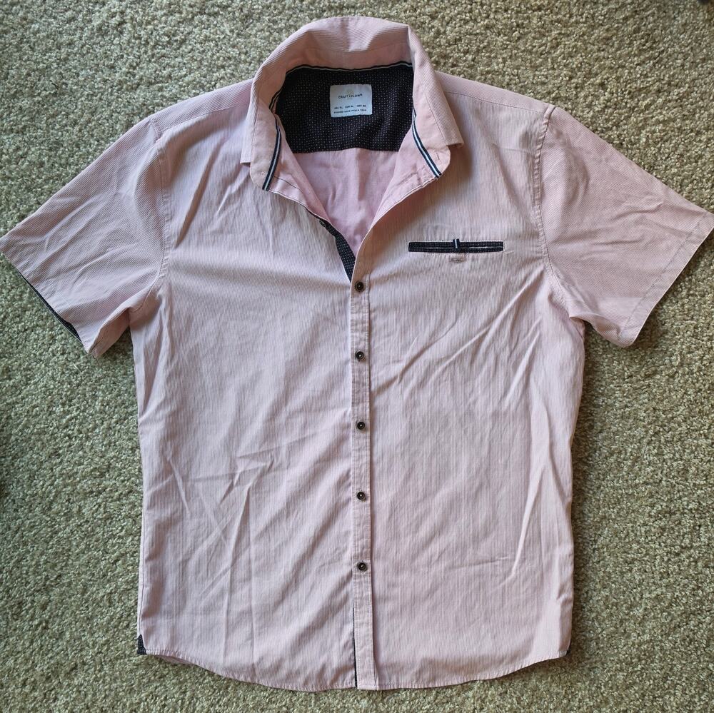 Men's Craft + Flow Pink Collared Casual Button Down Shirt - SZ XL